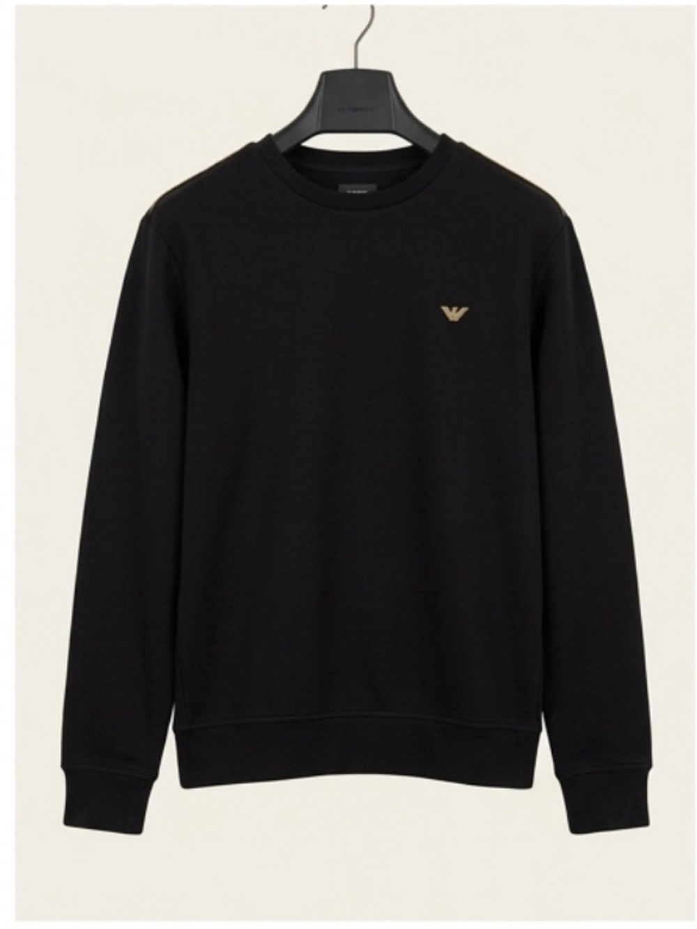 Emporio Armani Black Crewneck with Gold Logo